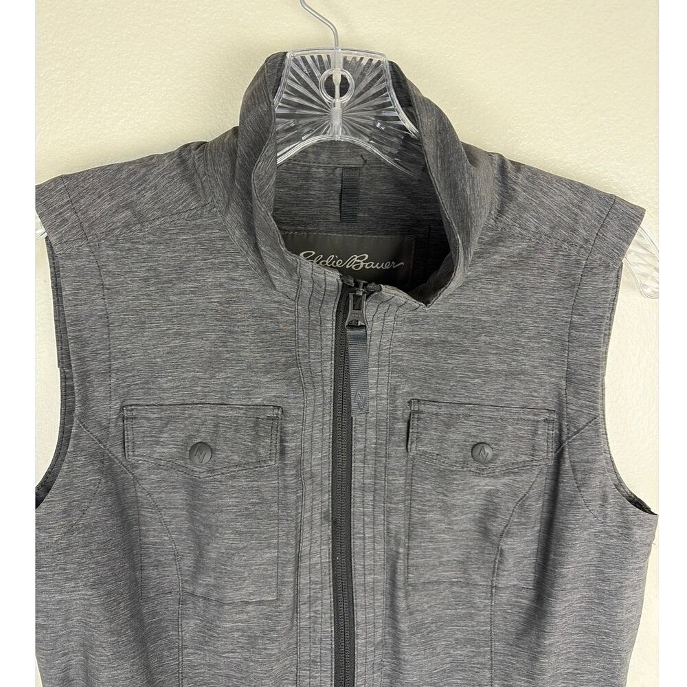 Eddie Bauer Travex Vest Womens XS Grey Fit Full Zip Utility Outdoor Gorpcore - Picture 5 of 8